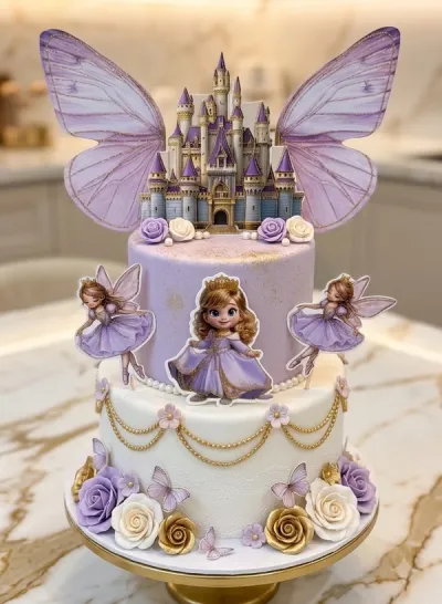 Fairyland Butterfly Theme Cake (Purple)