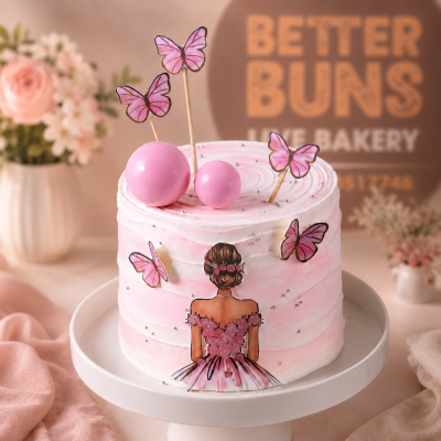 Butterfly Blush Bride To Be Cake