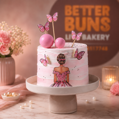 Butterfly Blush Bride To Be Cake