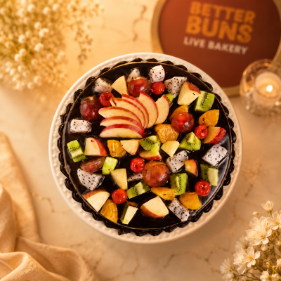 Chocolate Truffle Fresh Fruit Cake (Without Cream)