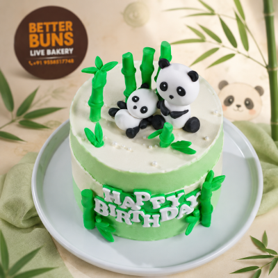 Panda Theme Cake for Birthday