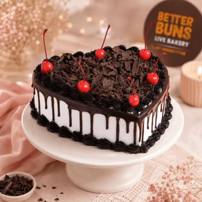 Heart Shape Chocolate Vanilla Cream Cake