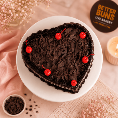 Heart Shape Chocolate Vanilla Cream Cake
