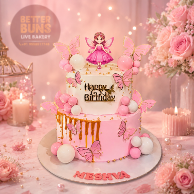 Butterfly Theme Cake (Pink)