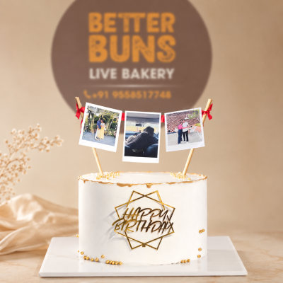 Golden Memories Photo Cake