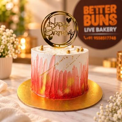 Coral Gold Blush Cake