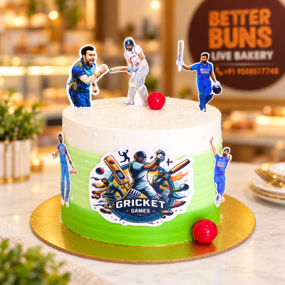 Cricket Fever Theme Cake