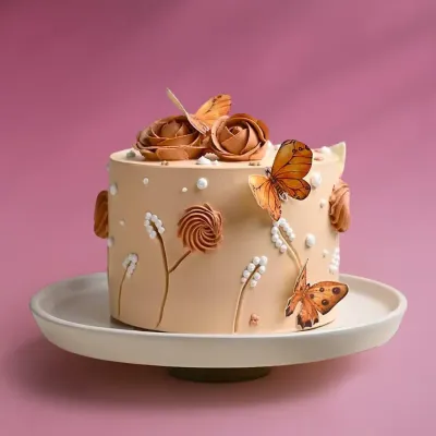 Rose and Butterfly Designer Cake