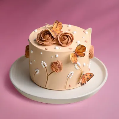 Rose and Butterfly Designer Cake
