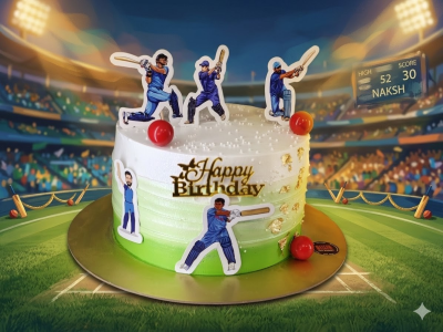 Cricket Fever Theme Cake