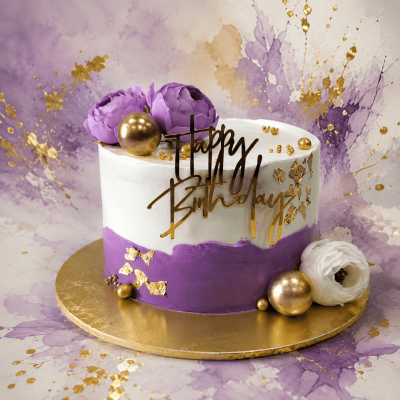 Artificial Floral Theme Cake