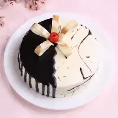 Chocolate Vanilla Half & Half Cake
