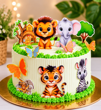 Jungle Paradise Theme Cake