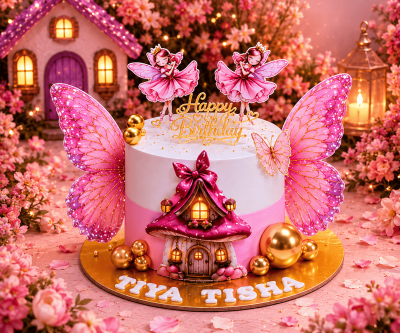 Fairyland Butterfly Theme Cake