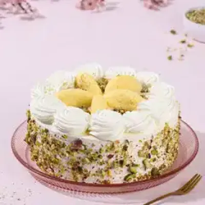 Rasmalai Pista Whipped Cream Cake